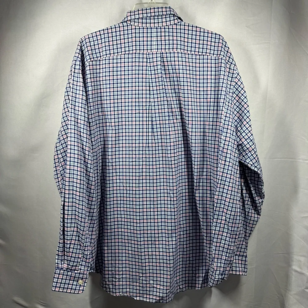 Polo by Ralph Lauren Mens 1XB Blue‎ and Pink Casual Button Down LS Shirt